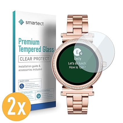 smartect Protector de Pantalla para Michael Kors Access 38mm [2 Unidades] - 9H Cristal Templado - Diseño Ultrafino - Instalación Sin Burbujas - ...