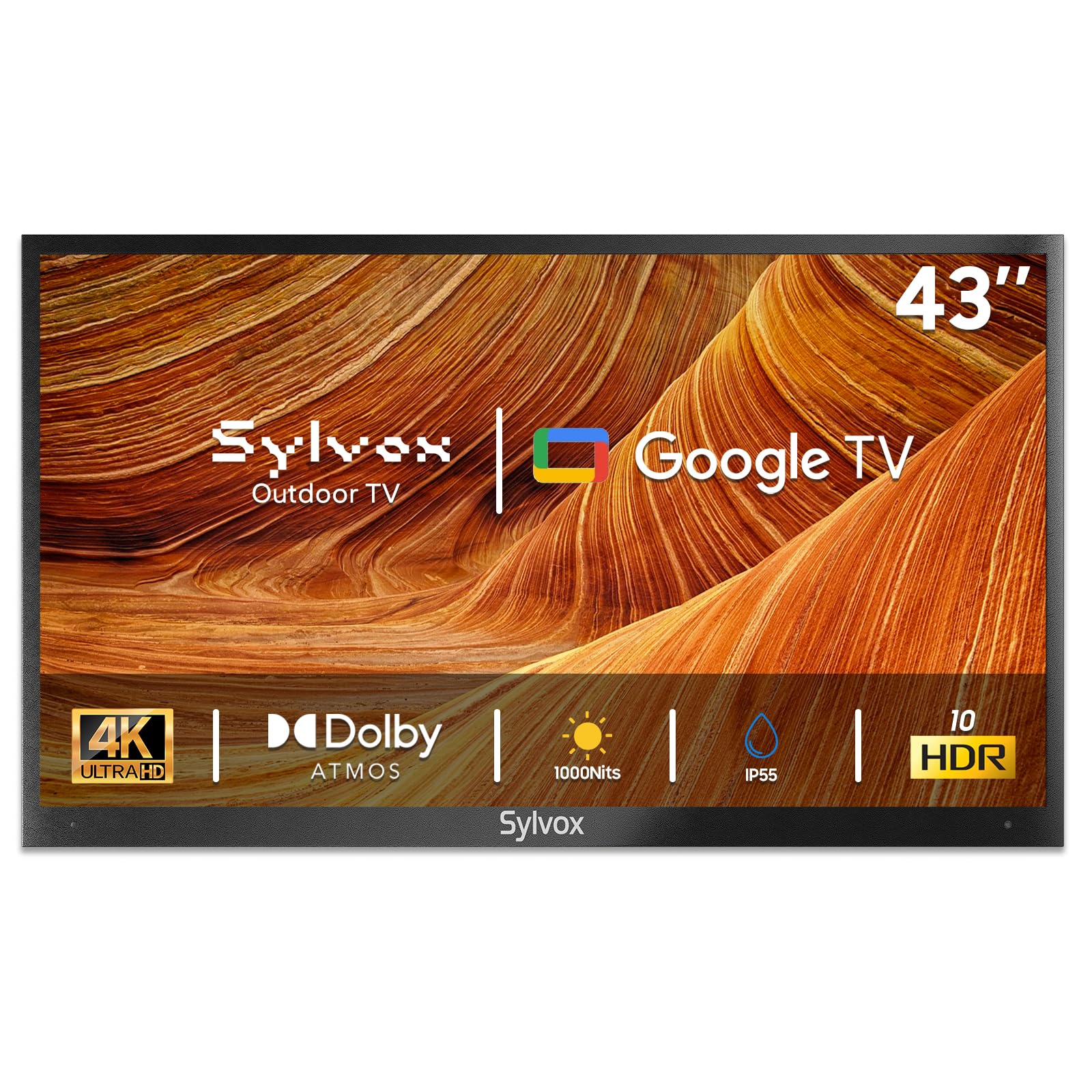 SYLVOX Outdoor TV, 50 Inch Smart TV 4K U...