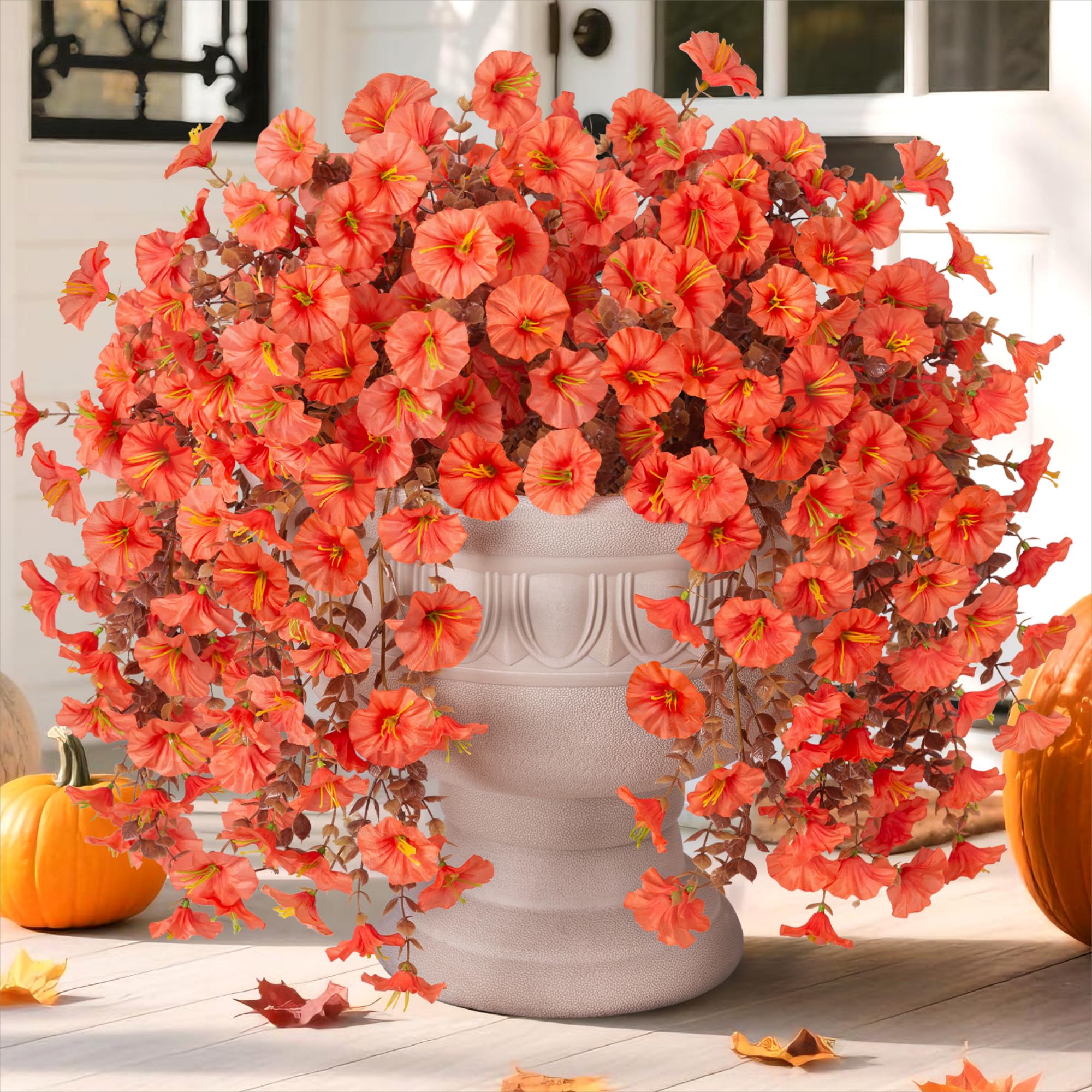 Ivydale 2 PCS Artificial Fall Hanging Flowers Fake Plants Outdoor,Silk ...