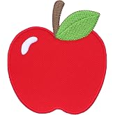 PatchMommy Apple Iron-On Patch for Kids, 3.5" x 3" | Embroidered Applique Patch for Baby &amp; Kids' Clothes, Backpacks &ndash; Iron-On or Sew-On &ndash; Washable