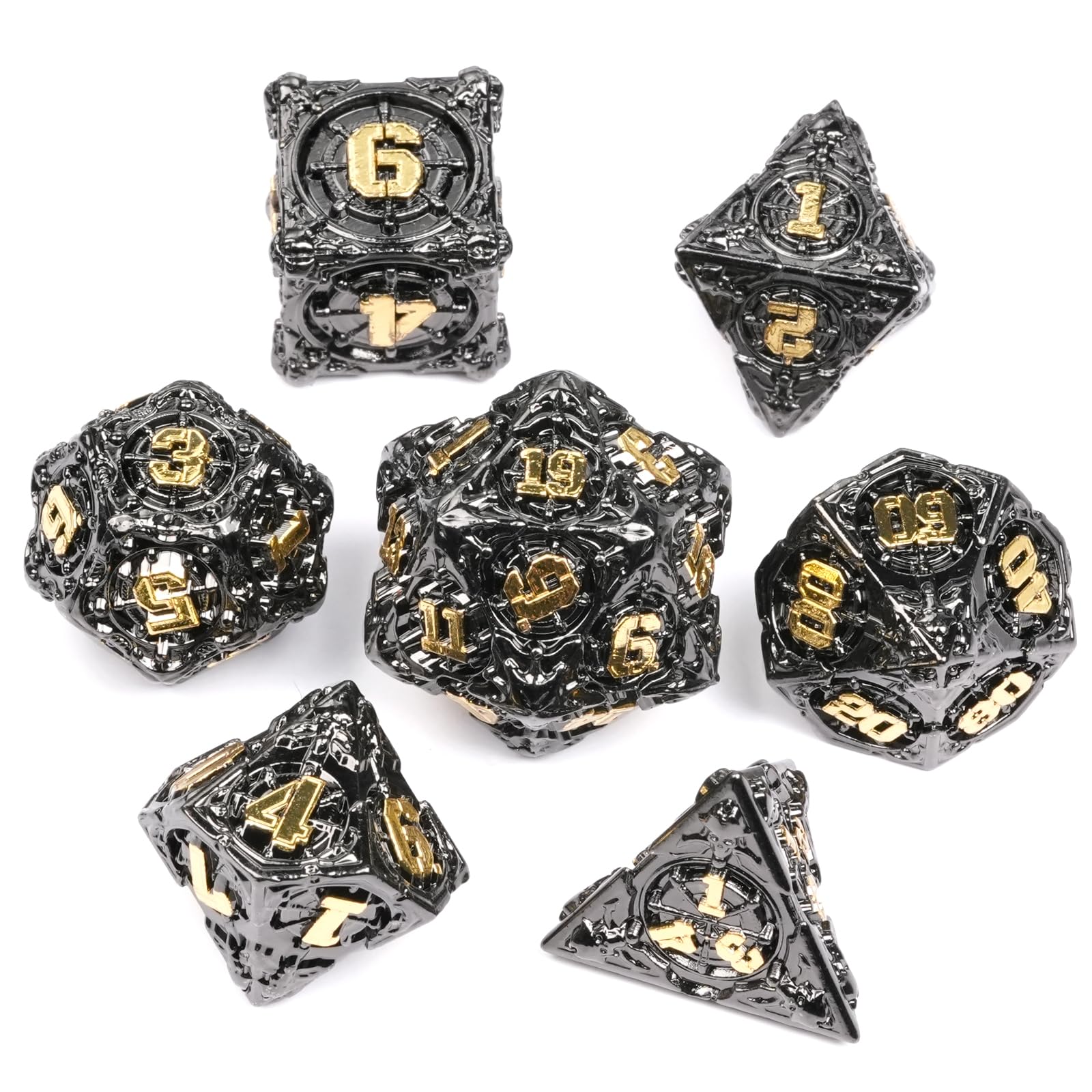 HKDZ Dnd Dice 7Pcs Set, Polyhedral Rpg D&d Role Playing Table Game Dungeons and Dragons Mtg Pathfinder Metal D&d Toys Set — image 1