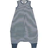 Woolino 4 Season Baby Sleep Bag with Feet Holes, Australian Merino Wool and Organic Cotton, Toddler Sleeping Bag, 18-36mo, Navy Blue