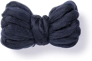 Kondoos Natural Wool roving, 2 OZ. Best Wool for Needle Felting and Wet Felting, handcrafts and DIY Spinning Projects, Wool Felting Supplies. Dyed Colors. (Blue Navy, 2 oz)