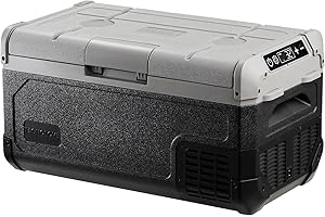 Tecnolove 12V Car Refrigerator,32QT Portable Fridge Freezer with Blow Expansion Evaporator,-4℉~68℉ 12/24V DC & 120-240V AC Freezer Cooler for Truck RV SUV Camping Travel，Reversible Door