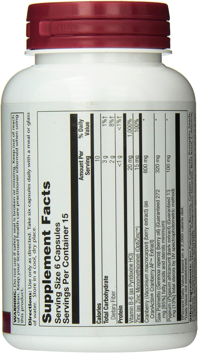 Solaray Pygeum and Saw Palmetto with Cranactin Supplement (90 CT): Health & Personal Care