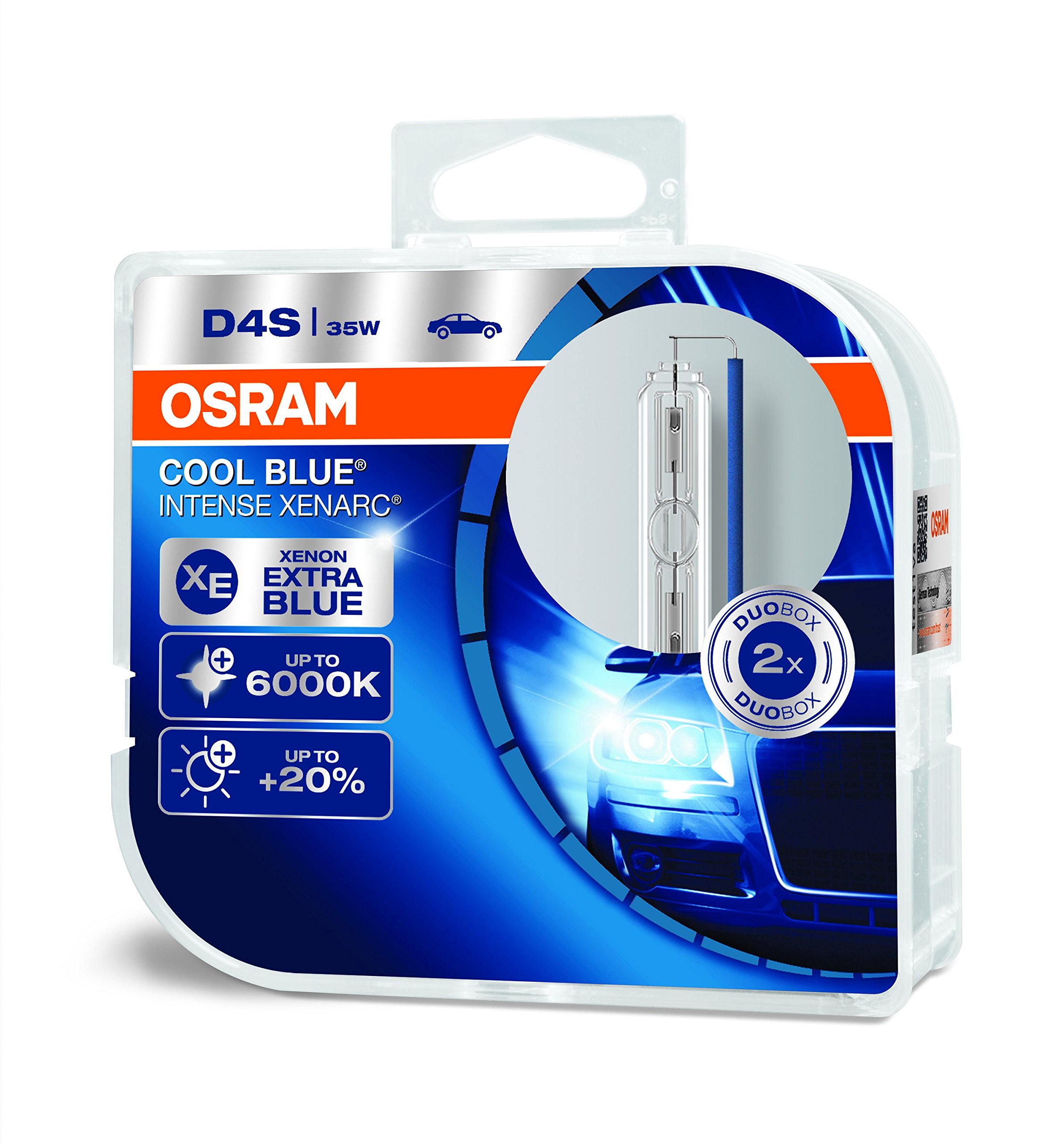 Osram 66440CBI-HCB Xenarc Cool Blue Intense D4S HID Xenon Headlight Bulb, Duo Box