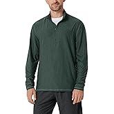 ODODOS Men's Half Zip Performance Shirt - Ultra Soft odSTRATUM Tech Pullover UPF 50+ Breathable Long Sleeve Mock Neck Top