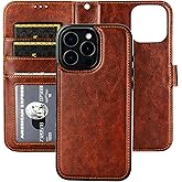 Bocasal Detachable Wallet Case for iPhone 16 Pro Max RFID Blocking Card Slots Holder Premium PU Leather Magnetic Kickstand Shockproof Wrist Strap Removable Flip Protective Cover 5G 6.9 inch (Brown)
