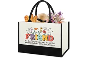 HENGHERE Friend Gifts for Women, Female Friends Tote Bag, Friendship Christmas Gifts for Woman Best Friend Bff, Thank You Appreciation Friends Gifts, Going Away Gifts for Female Friends Shopping Travel Bag