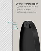 SONGMICS Round Mirror 76 cm Diameter Black Metal Frame view 5