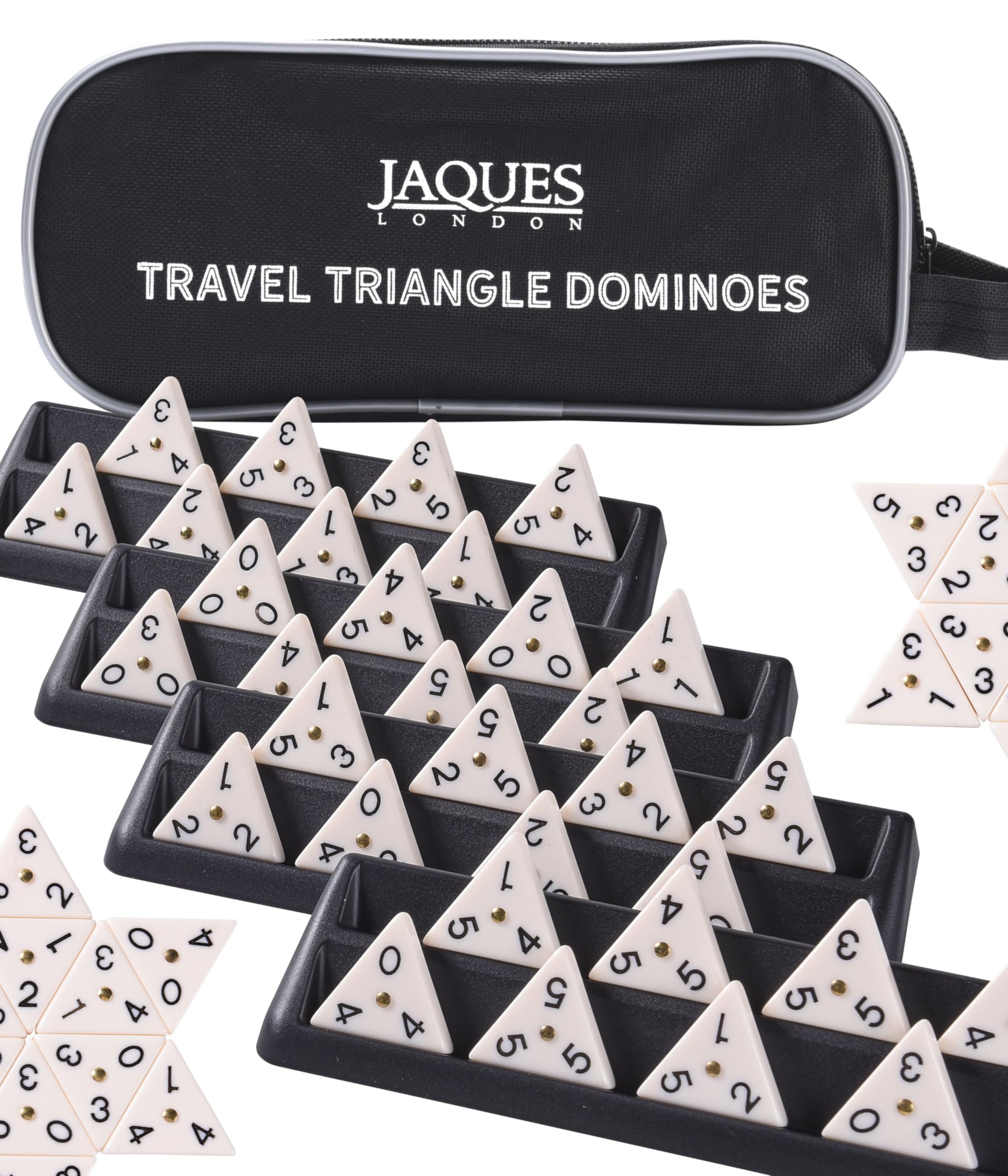 Jaques of London Triangle Dominoes Game | Perfect Traditional Family Games including Triangle Domino Tiles and Travel Zip Case | Quality Board Games | Since 1795…