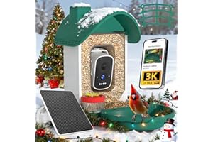 WAVEEME Bird Feeder with Camera, AI Identification, 3K Live View, 2.4G WiFi, Auto Record Videos, Instant Arrival Alerts, Backyard Birdwatching Gift for Birdlovers