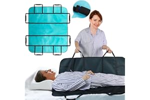 VobeNit Positioning Bed Pads for Elderly 48 * 40 inch Washable Transfer Sheet Seniors 8 Soft Handles Patient Pull Sheets Aid Moving,Lifting,Turning,Nursing Bedridden Reusable Transfer Blanket