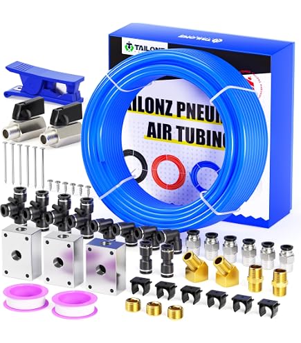 VEVOR 100 Ft Air Compressor Line Kit – 3/4" HDPE-Aluminum Tubing, Fittings & Tools For Garage Workshop