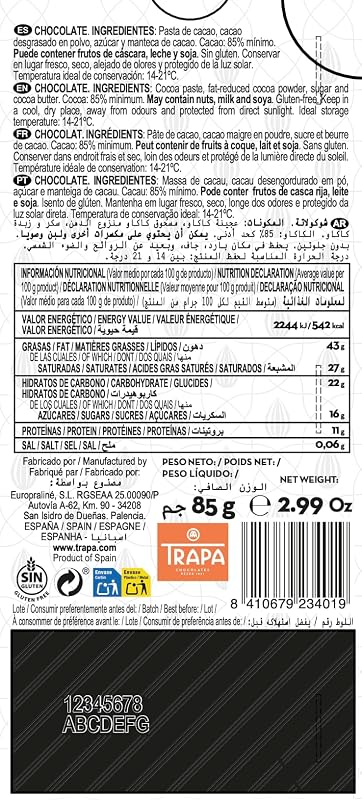 COLEÇÃO | Chocolate Negro 85% Cacau | Tablet 85 g | Sem glúten