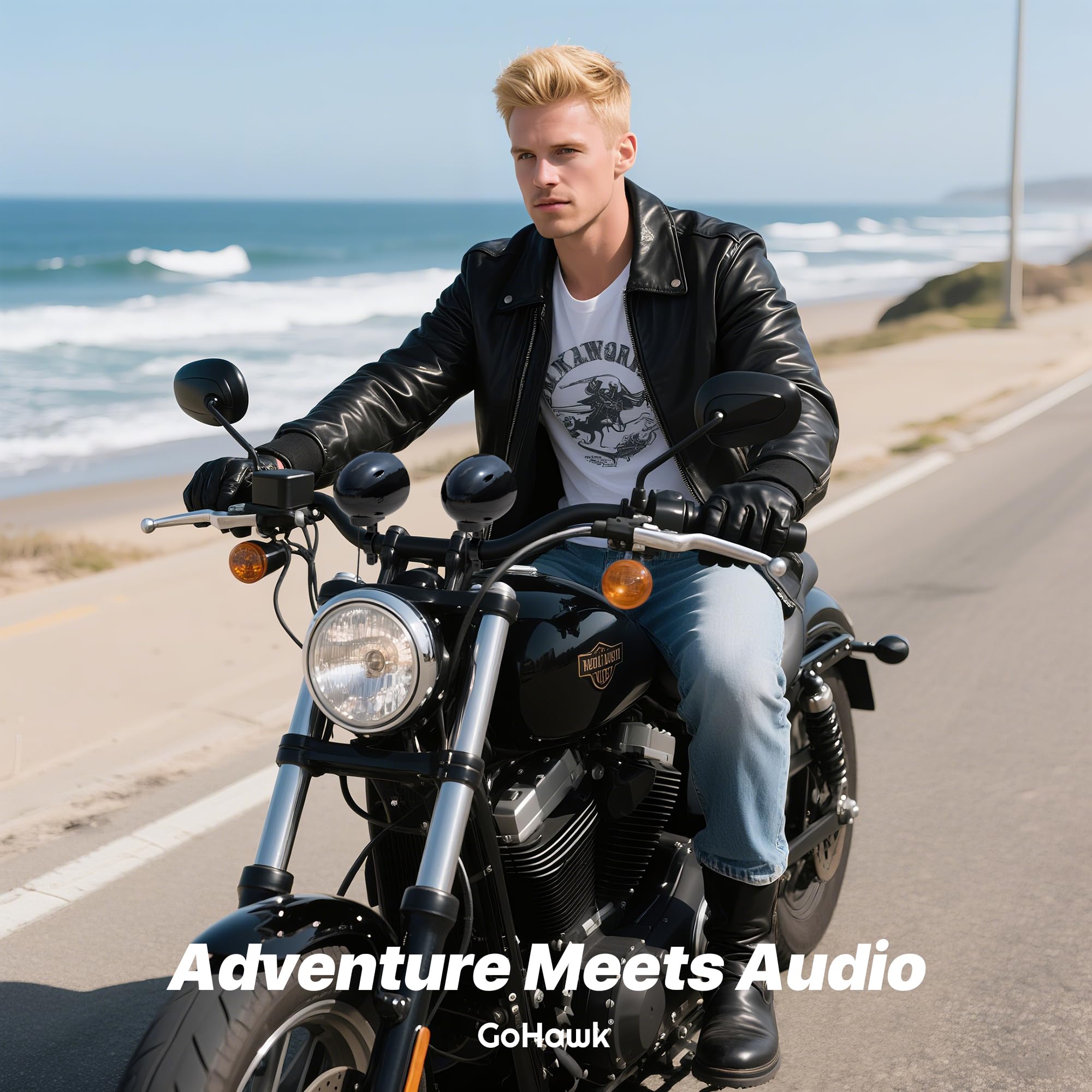 GoHawk Bluetooth Motorcycle Speakers and Amplifier Audio Sound System, FM Radio, Waterproof Speakers for ATV, UTV, Golf Cart