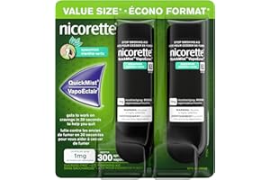Nicorette QuickMist Spray 1mg, Spearmint, Quit Smoking Aid and Smoking Cessation Aid, Duo Pack, 150 Sprays Each x 2
