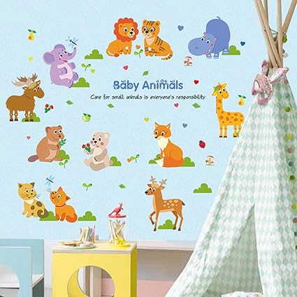 TOYMIS Pegatinas De Pared De Animales De Dibujos Animados Para Bebés
