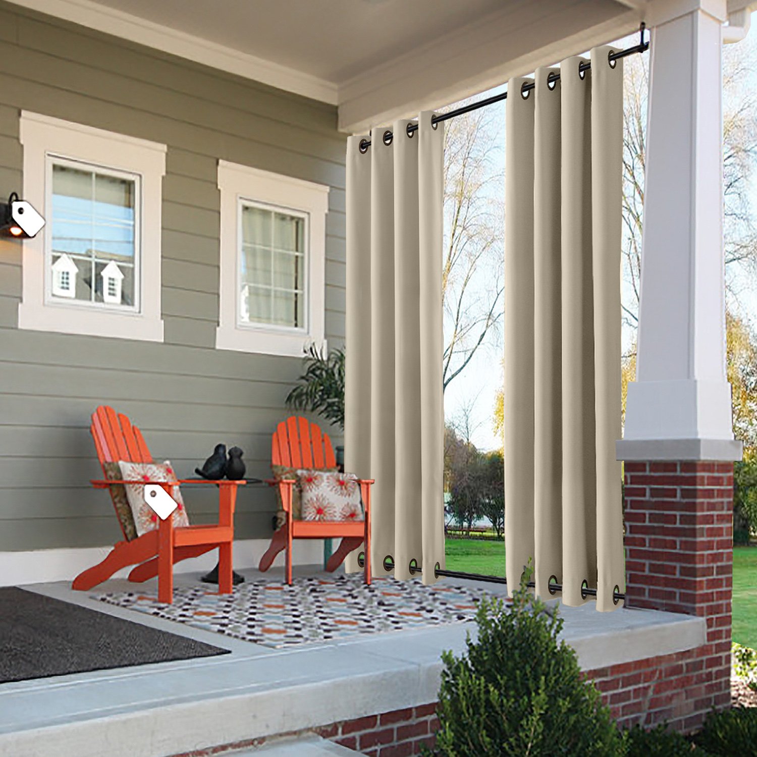 Patio Lawn Garden 1 Panel Chadmade Outdoor Curtain Red 100 W X