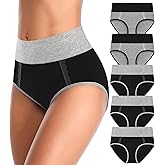 MISSWHO Cotton High Waisted Womens Underwear Soft Stretch Breathable Full Coverage Ladies Panties Multipack