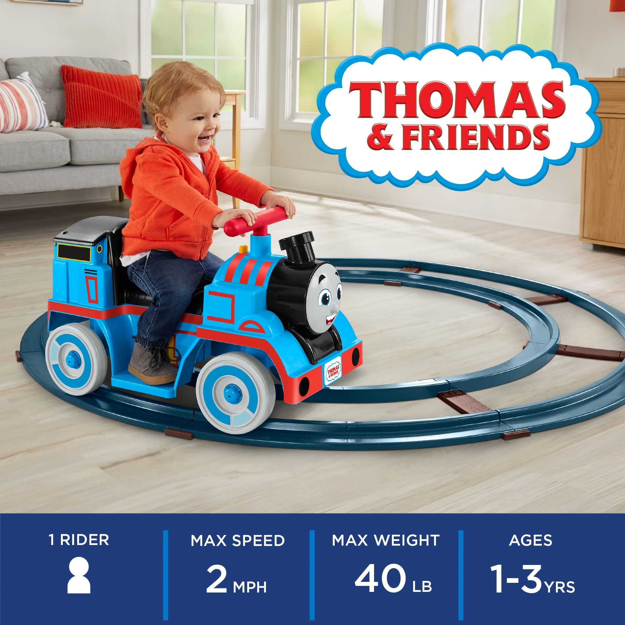 Children's Engine Ride Ons Mua Power Wheels Thomas & Friends Ride-On Train, Thomas with Track ...