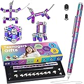 Magnetic Fidget Pen – Writing Tool & Spinner Toy Combo with 13 Colorful Fun Rings, Stress Relief & Focus Gift for Kids 8+, Teens & Adults, Novelty Christmas Stocking Stuffer, Office & Study Toy