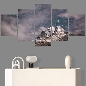 SIGNWIN 5 Panel Canvas Wall Art Aerial Astronomy...