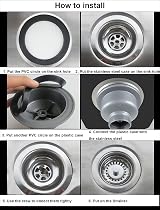 Qrity 110mm Stainless Steel PVC Sink Waste Basket Strainer Plug 1.5" Hole view 7
