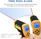 Etekcity Lasergrip 800 Non-Contact Infrared Thermometer -50°C to 750°C Yellow view 4
