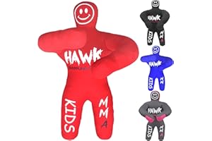 Hawk Sports Kids Grappling Dummy for Fitness & Training, Pose, Strike & Throw Wrestling Dummy for Kids, 3 ft. Punching Dummy for MMA, Jiu-Jitsu, Judo, Karate & Wrestling Practice & Sparring