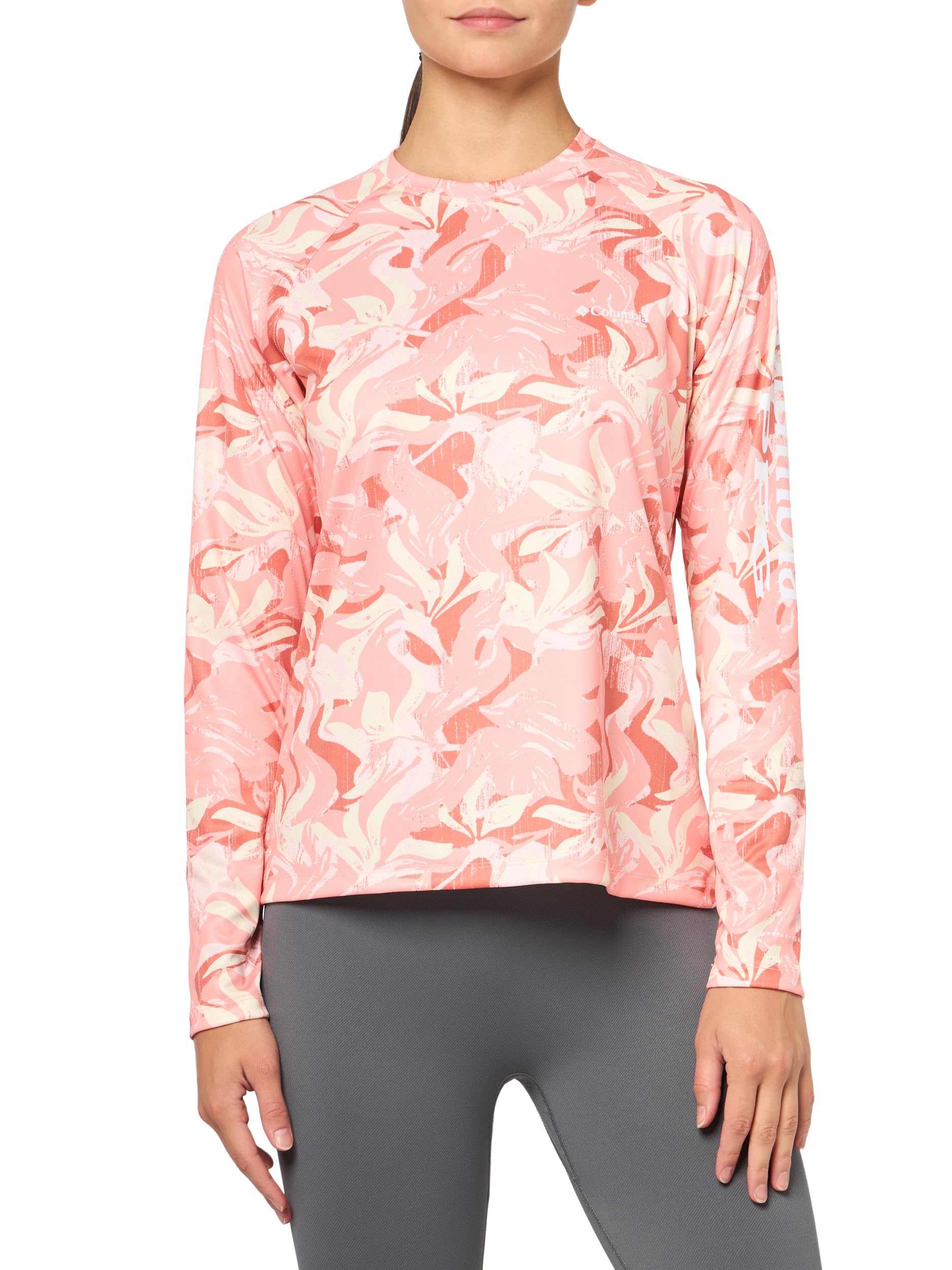 Columbia Women's Super Tidal Tee Long Sleeve, Tiki Pink Undertow, XX-Large Image Columbia Women's Super Tidal Tee Long Sleeve, Tiki Pink Undertow, XX-Large Image