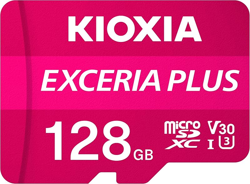 KIOXIA EXCERIA PLUS 128GB MicroSD Card 100MB/s U3 V30 4K A1