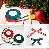 CNMTCCO 2 Rolls 43 Yard Merry Christmas Ribbons Grosgrain Snowflake Pattern view 7
