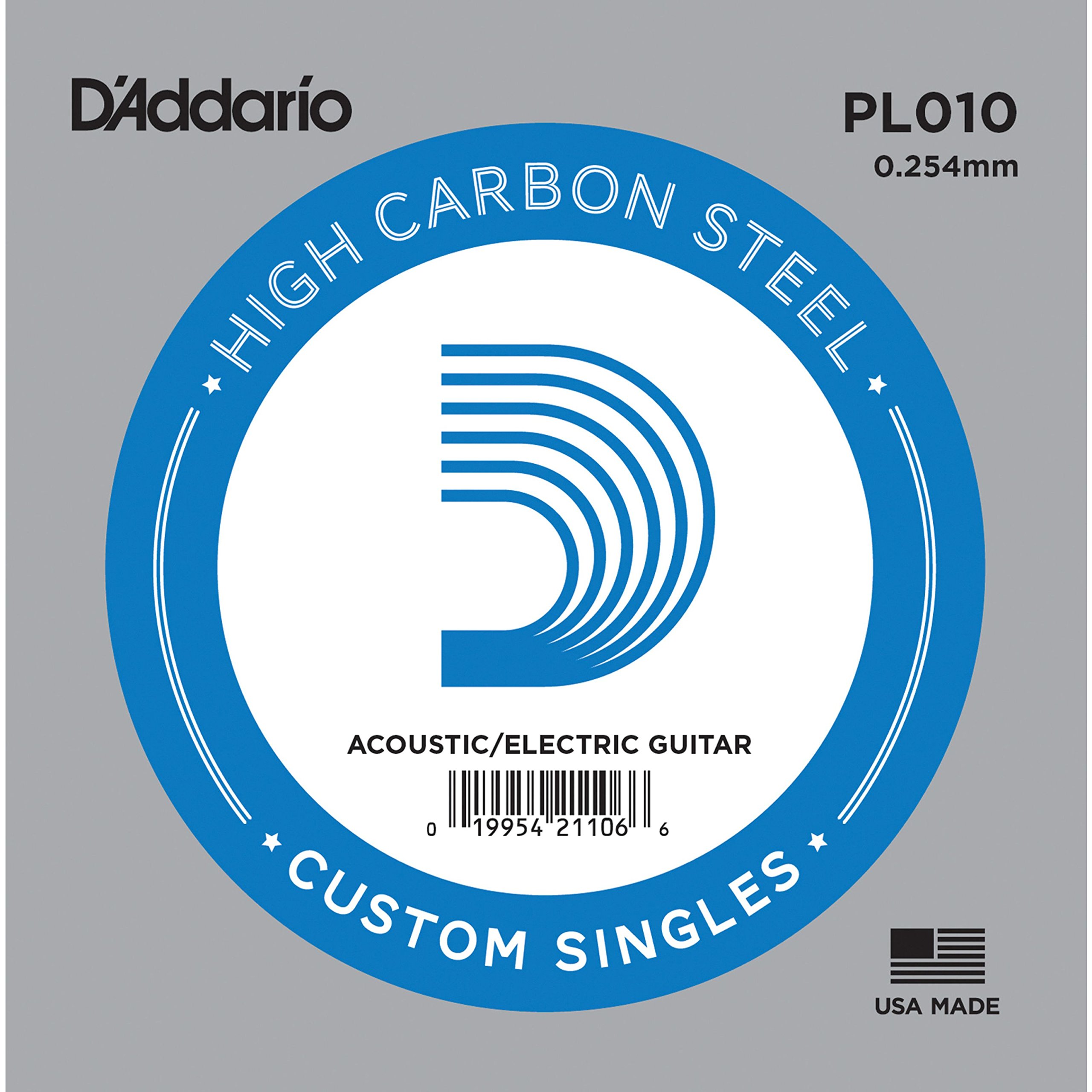 D'Addario PL010 0.25mm Plain Steel Single String Guitar