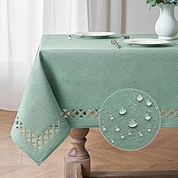 MIULEE Mint Green Polyester Linen Rectangle