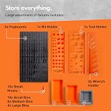 VonHaus 44 Piece Wall Mounted Pegboard Storage Set with Bins and Panels view 6