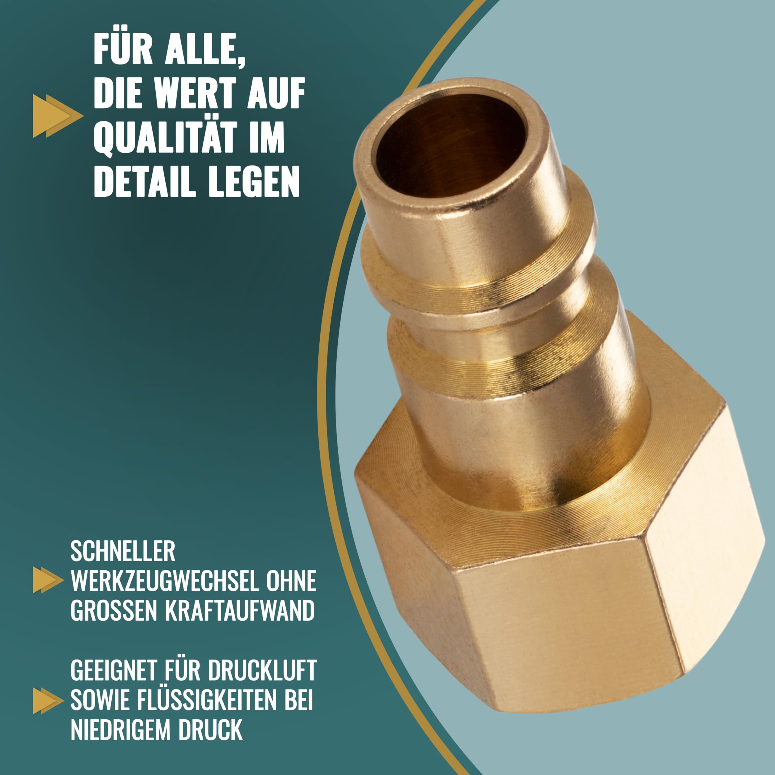 Poppstar Druckluft-Stecknippel NW 7,2 mit 1/4 Zoll Innengewinde für Druckluft-Anschluss 4