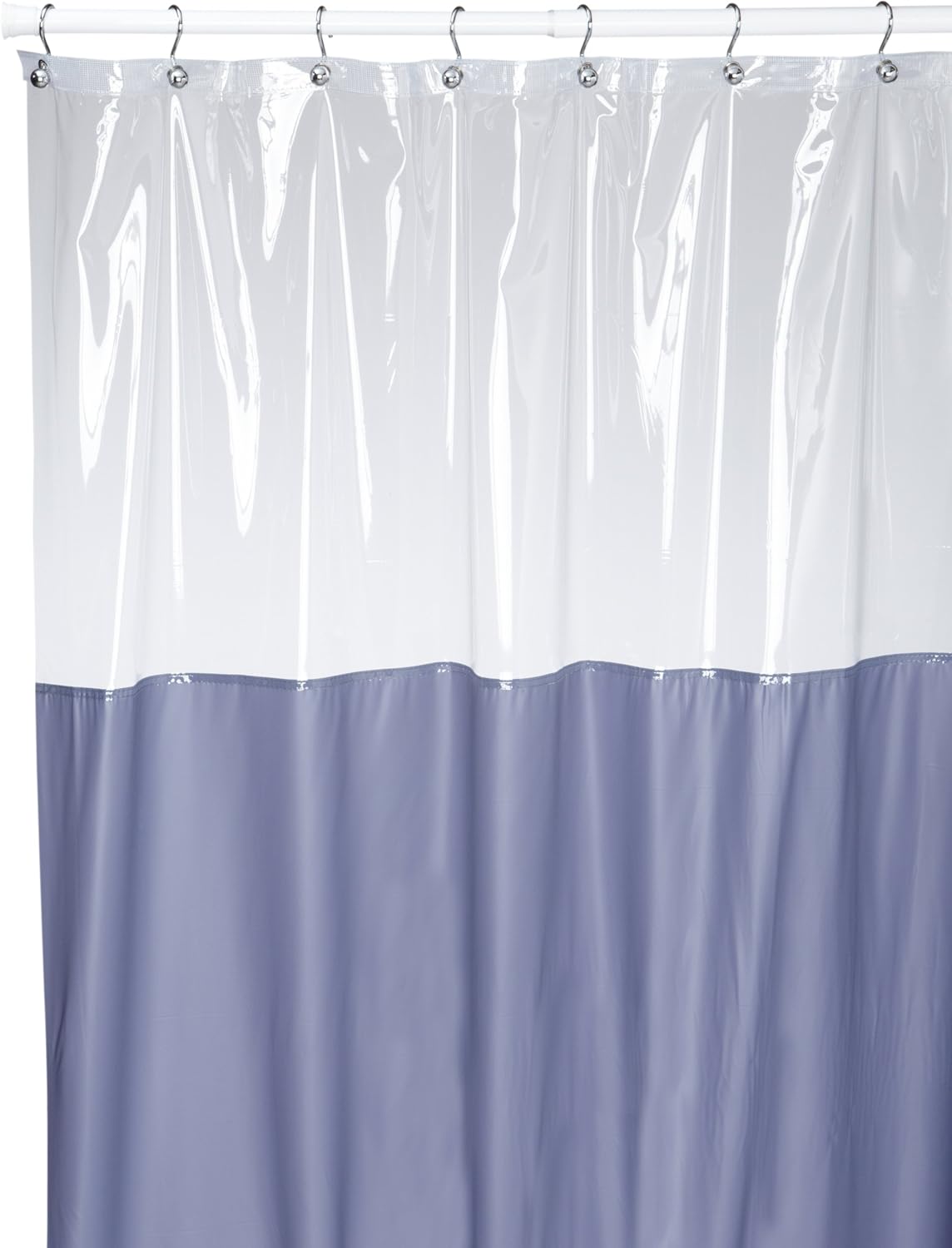 Carnation Home Fashions 72 by 72-Inch Vinyl Window Shower Curtain, Slate Blue