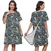 Liokoc Hospital Gowns for Women Open Back Tear Away Snap Post Shoulder Surgery Short Sleeve Soft Cotton Adaptive Clothing