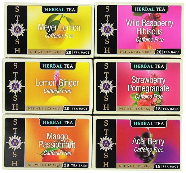 STASH TEA FRUITY HERBAL TEA SIX FLAVOR ASSORTMENT,...