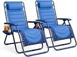 KEPLIN Set of 2 XXL Premium Heavy Duty Padded Zero Gravity Chairs Luxurious