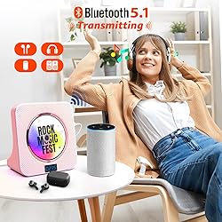 Desktop CD Player with Speakers, ROADOM Bluetooth