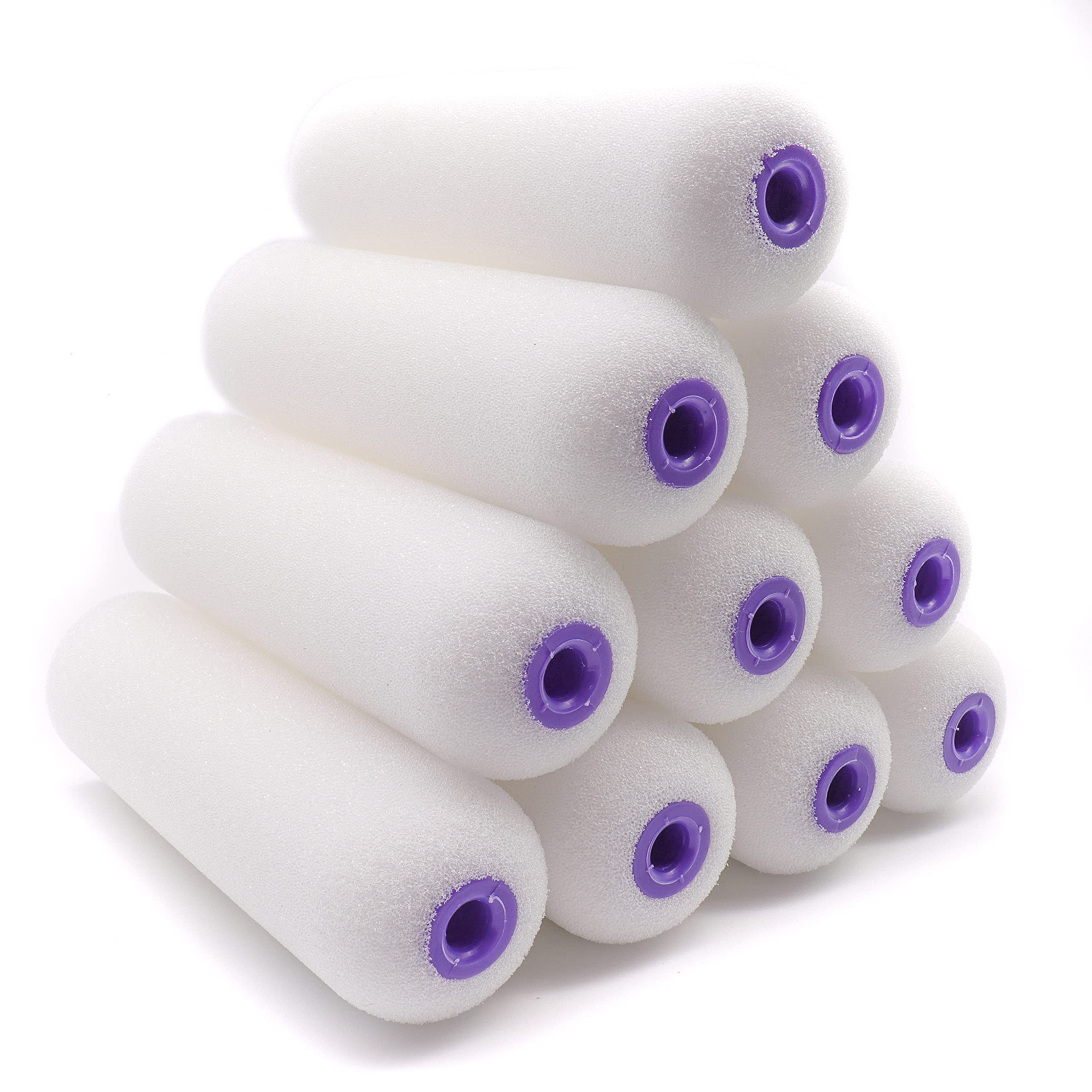 COTTAM High Density Foam Paint Roller Sleeves (Sponge) x10 | Mini/Small 4 Inch | The Mini Rollers for Painting Gloss, Varnish, Oil