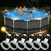 BITIWEND Solar Pool Lights for Above Ground Pools, 6 Pack Pool Frame Lights