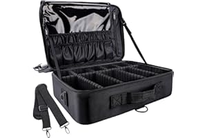 GZCZ Travel Makeup Bag,3 Layers Large Capacity Professional Makeup Train Case Cosmetic Organizer Bag Portable Artist Storage 