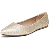 DREAM PAIRS Women's Casual Pointed Toe Ballet Comfort Soft Slip On Flats Shoes