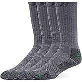 Burlington Men's Cushioned Work Crew Sock 4 Pair Pack