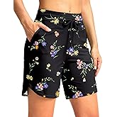G Gradual Women's 7" High Waisted Swim Board Shorts with Pockets Quick Dry Beach Swimming Shorts for Women with Liner
