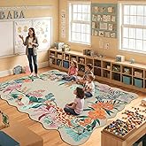 Rugxara Area Rugs 5x7 for Living Room Bedroom, Animal Washable Rug, Leopard/Cheetah/Zebra/Tiger Print Rug, Non Slip & Low Pile Faux Wool Carpet for Indoor Dining Room,Kids Room,Nursery and Classroom