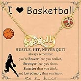 Miss Chipmunk Softball/Football/Volleyball/Soccer/Basketball Necklace for Girls,Sports Accessories Jewelry Gifts for Teen Girls Players Fan Coach Team